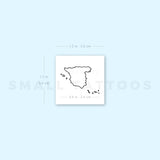 Spain Map Outline Temporary Tattoo (Set of 3)