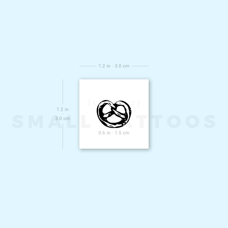 Tatuaje temporal de pequeño pretzel (juego de 3)