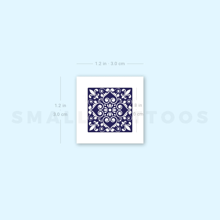Little Portuguese Tile Temporary Tattoo (Set of 3)