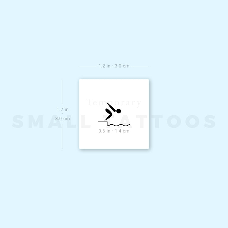 Swimming Symbol Temporary Tattoo (Set of 3)