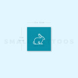 White Ink Rabbit Temporary Tattoo (Set of 3)