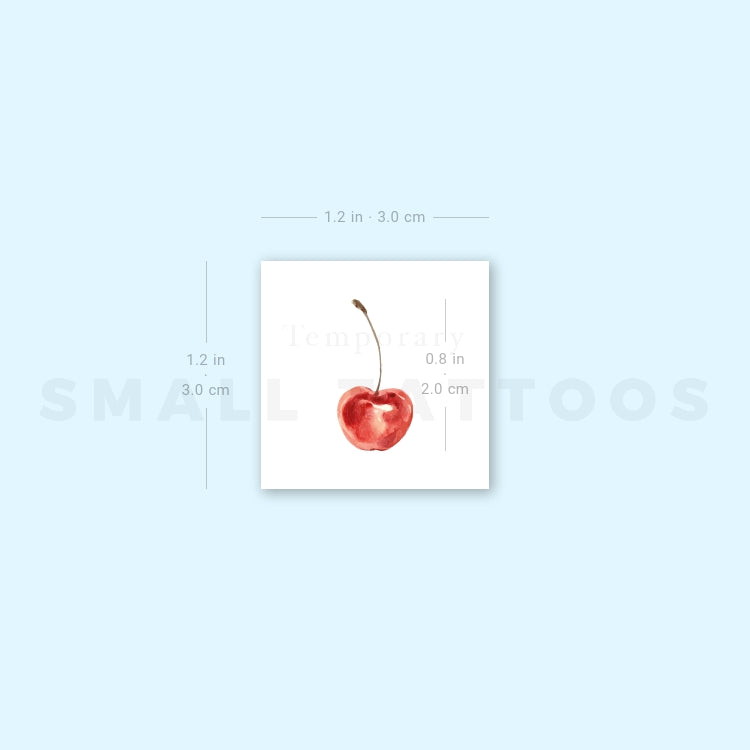 Watercolor Cherry Temporary Tattoo (Set of 3)