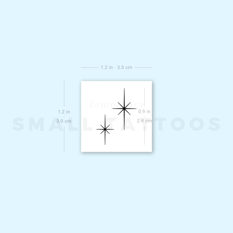 Tatuaje temporal de pareja de estrellas brillantes (juego de 3)