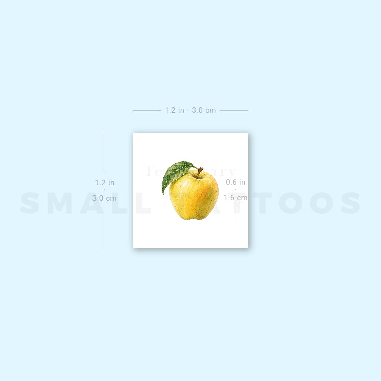 Golden Delicious Apple Temporary Tattoo (Set of 3)