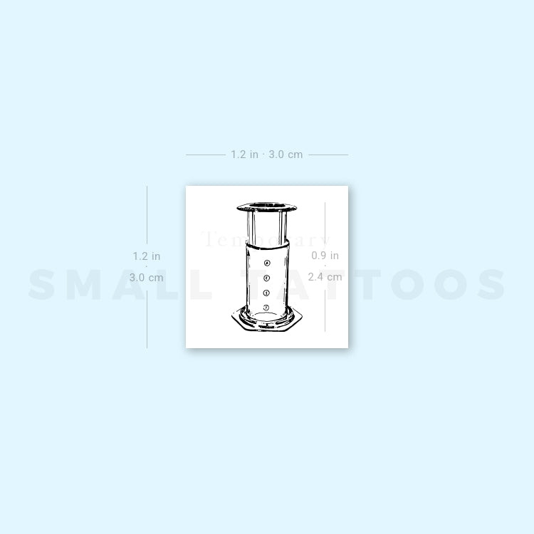 Tatuaje temporal de cafetera manual Aeropress (juego de 3)