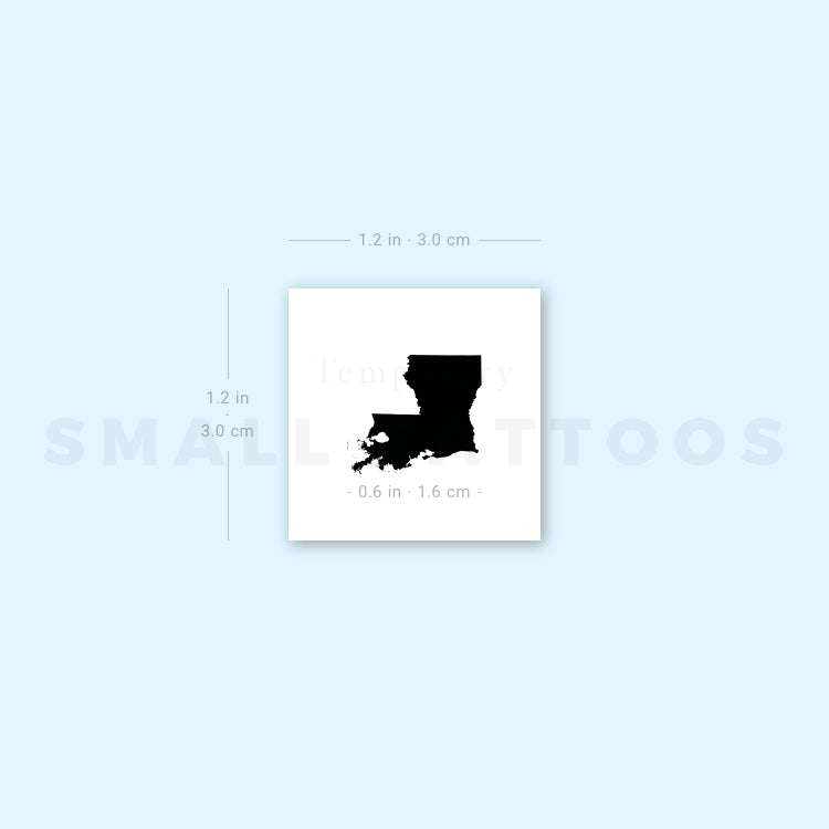 Louisiana Map Temporary Tattoo (Set of 3)