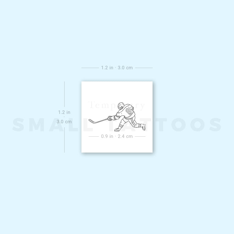 Small Ice Hockey Player Temporary Tattoo (Set of 3)