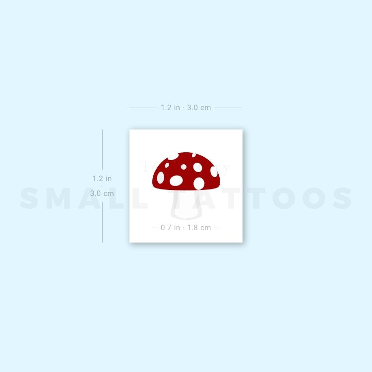 Tatuaje temporal de hongo rojo (juego de 3)