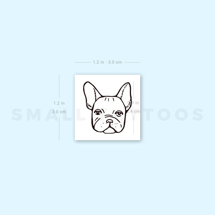 Tatuaje temporal de bulldog francés (juego de 3)