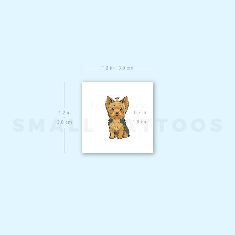 Small Yorkshire Terrier Temporary Tattoo (Set of 3)
