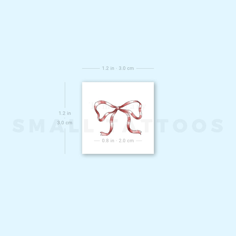 Red Ribbon Temporary Tattoo (Set of 3)