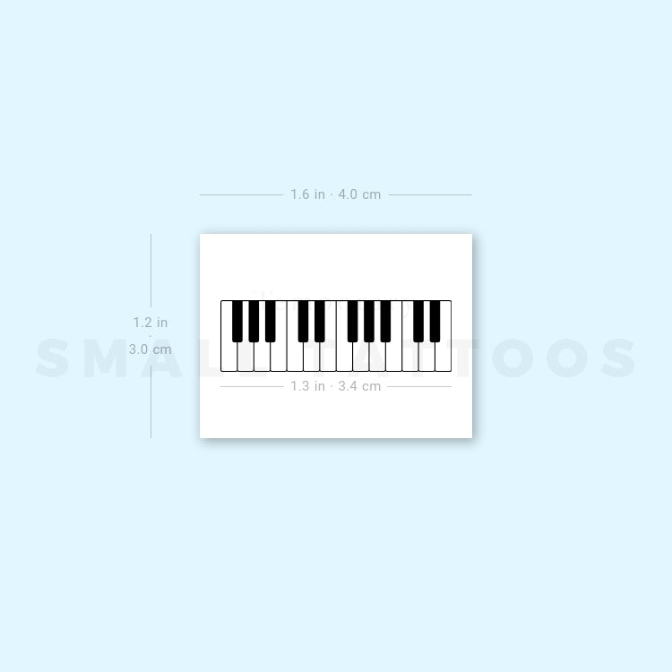 Piano Keys Temporary Tattoo (Set of 3)