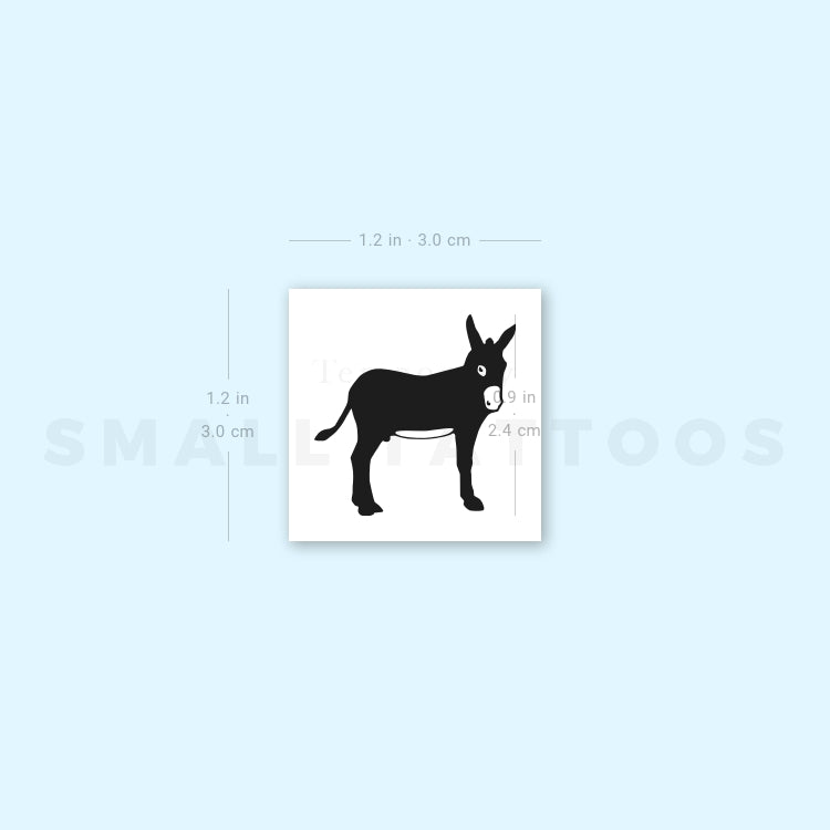 Tatuaje temporal de burro (juego de 3)