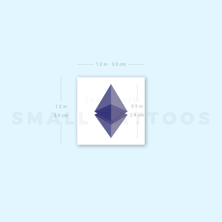 Translucent Ethereum Logo Temporary Tattoo (Set of 3)