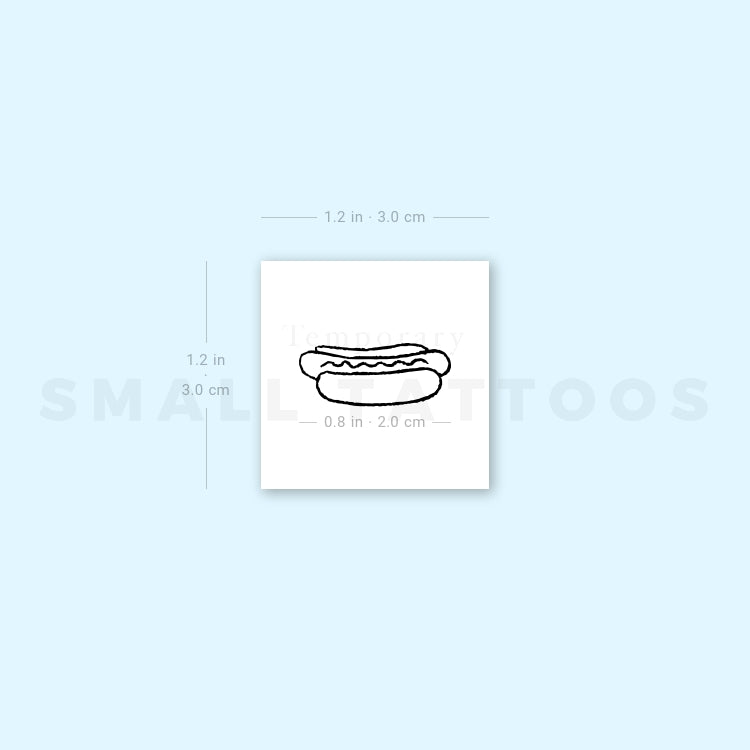 Hot Dog Temporary Tattoo (Set of 3)