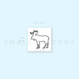 Fine Line Moose Temporary Tattoo (Set of 3)