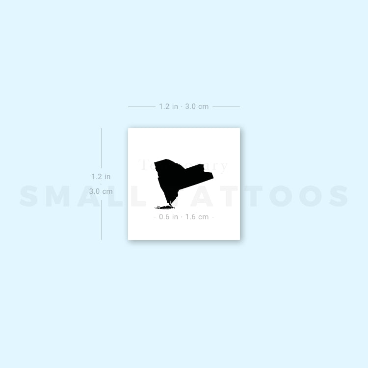 Small New York State Map Temporary Tattoo (Set of 3)
