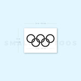 Olympic Rings In Black Temporary Tattoo (Set of 3)