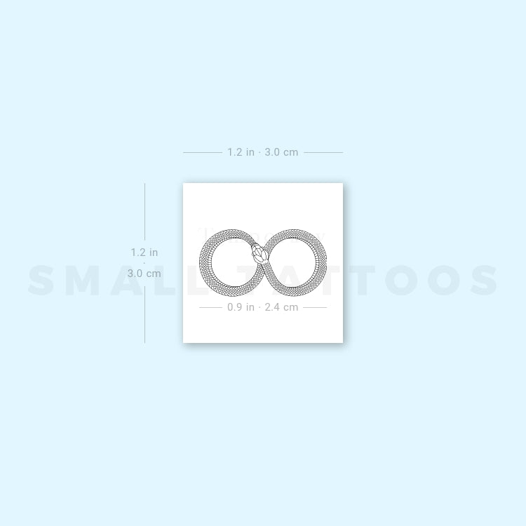 Tatuaje temporal de Ouroboros infinito (juego de 3)