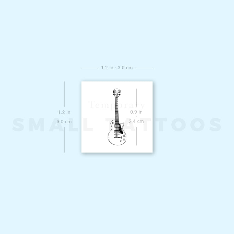 Electric Guitar Temporary Tattoo (Set of 3)