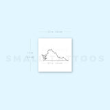 Virginia Map Outline Temporary Tattoo (Set of 3)