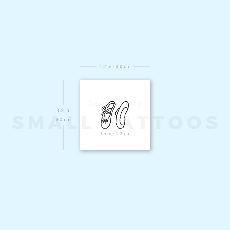 Tiny Ballet Shoes Temporary Tattoo (Set of 3)