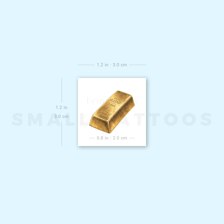 Gold Bar Temporary Tattoo (Set of 3)