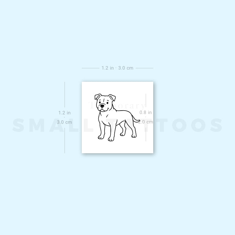 Little Pit Bull Temporary Tattoo (Set of 3)