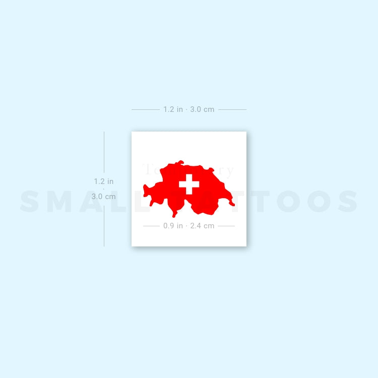Tatuaje temporal de la bandera de Suiza (juego de 3)