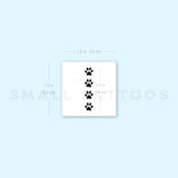Four Paw Prints Inline Temporary Tattoo (Set of 3)