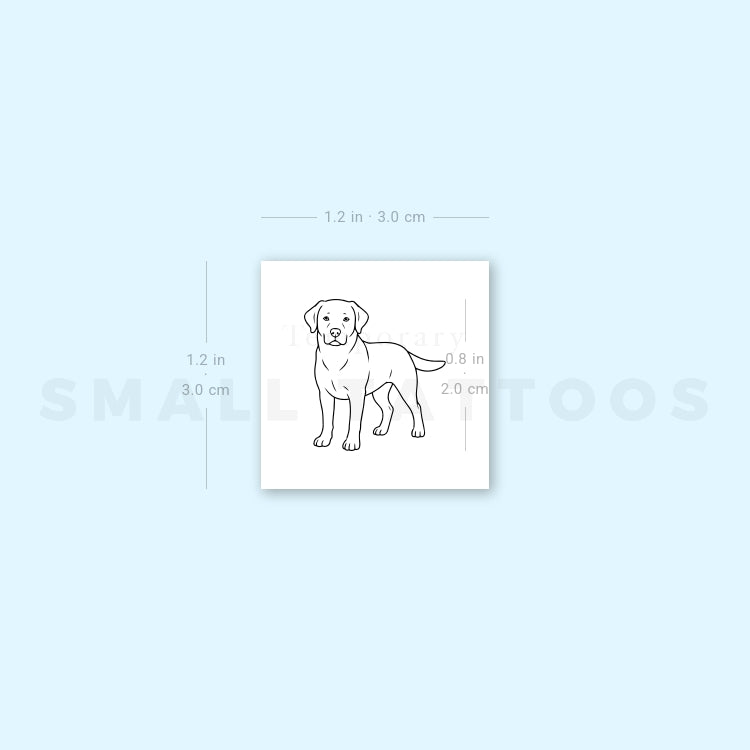 Fine Line Labrador Temporary Tattoo (Set of 3)