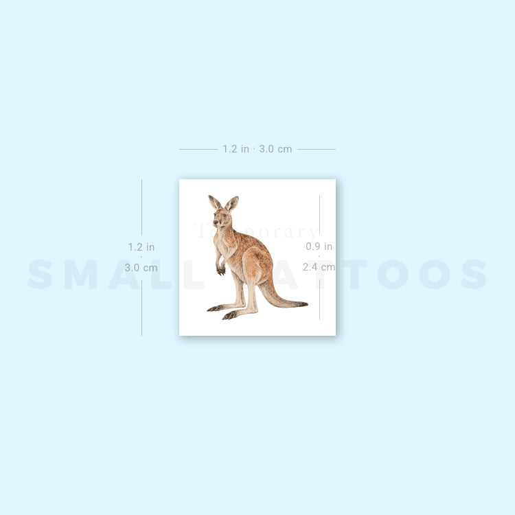 Watercolor Kangaroo Temporary Tattoo (Set of 3)