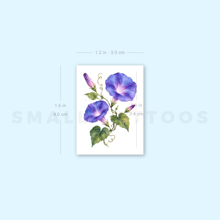 Morning Glory Temporary Tattoo (Set of 3)