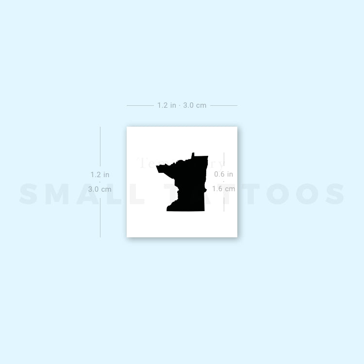 Minnesota Map Temporary Tattoo (Set of 3)