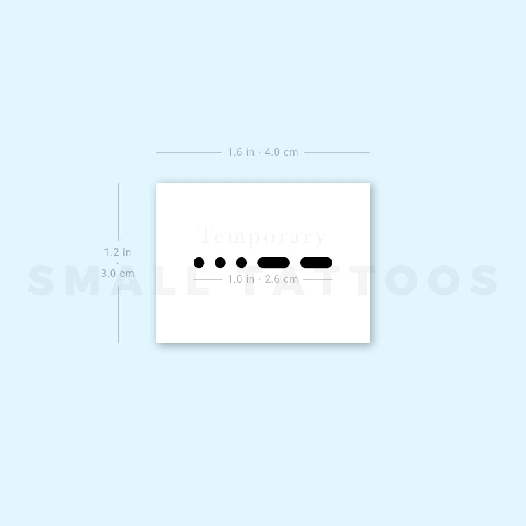 Morse Code 7 Temporary Tattoo (Set of 3)