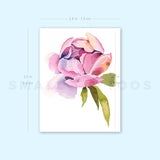 Light Pink Peony By Ann Lilya Temporary Tattoo (Set of 3)