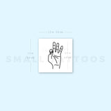 Sign Language F Temporary Tattoo (Set of 3)