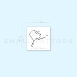 Alaska Map Outline Temporary Tattoo (Set of 3)