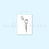 Tulip And Butterfly Temporary Tattoo (Set of 3)