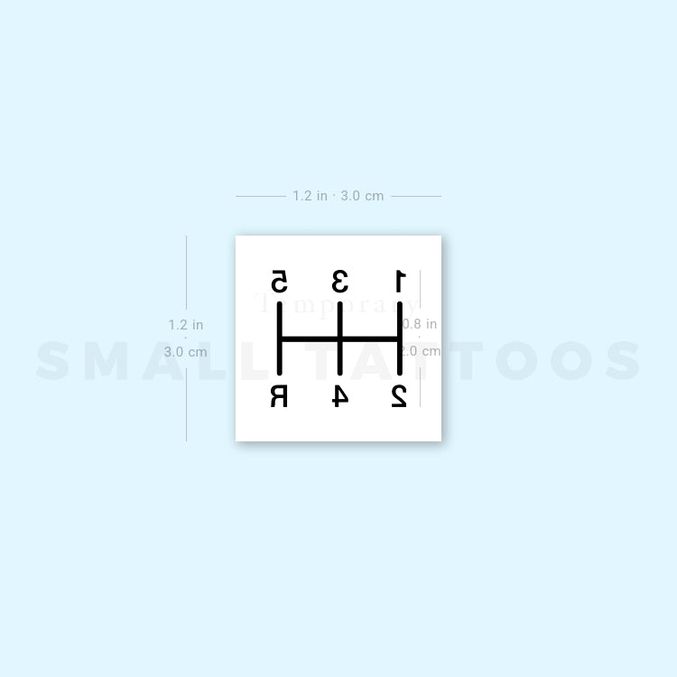 Gear Shift Patterns Temporary Tattoo (Set of 3)