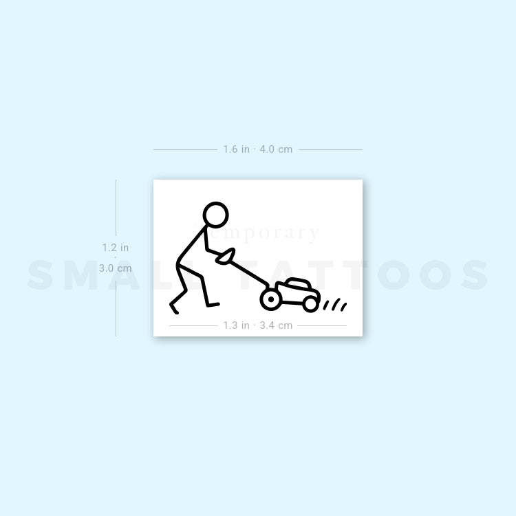Lawn Mower Temporary Tattoo (Set of 3)