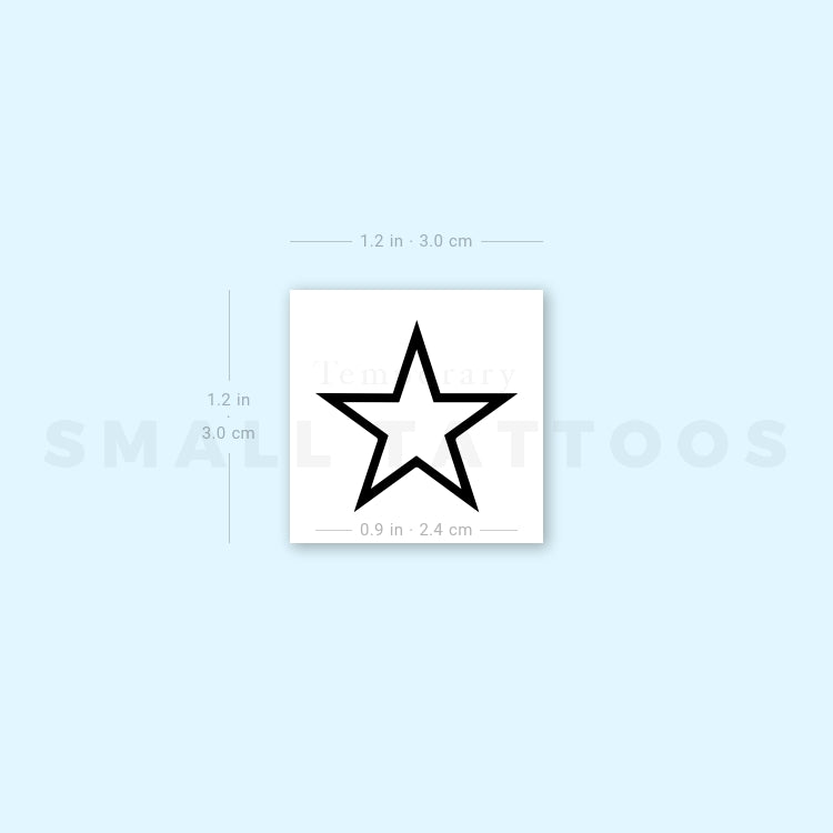 Star Outline Temporary Tattoo (Set of 3)