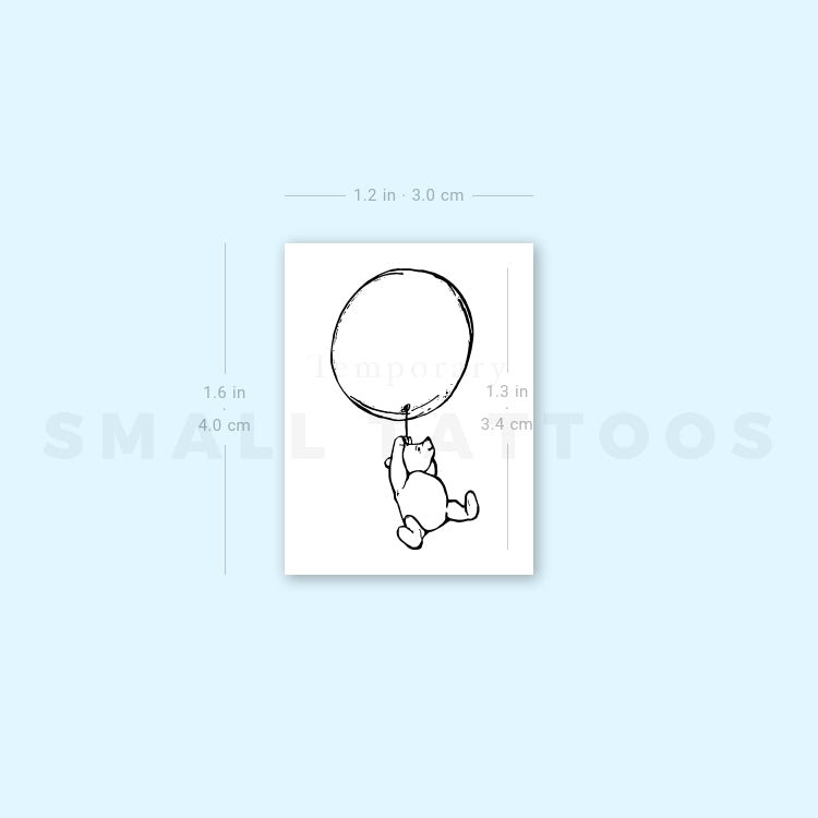 Classic Winnie-the-Pooh And Balloon Temporary Tattoo (Set of 3)