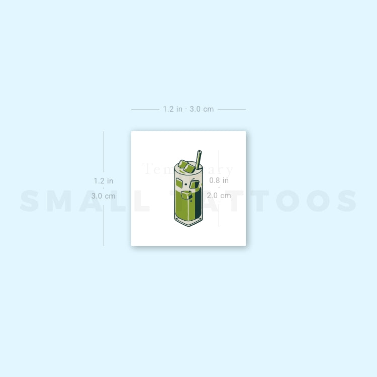 Iced Matcha Latte Temporary Tattoo (Set of 3)