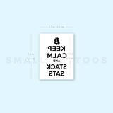 KEEP CALM AND STACK SATS Temporary Tattoo (Set of 3)