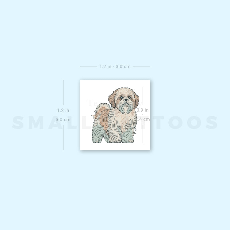 Tatuaje temporal de Shih Tzu (juego de 3)