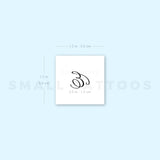 Cursive Letter E Script Temporary Tattoo (Set of 3)