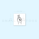 Sign Language R Temporary Tattoo (Set of 3)