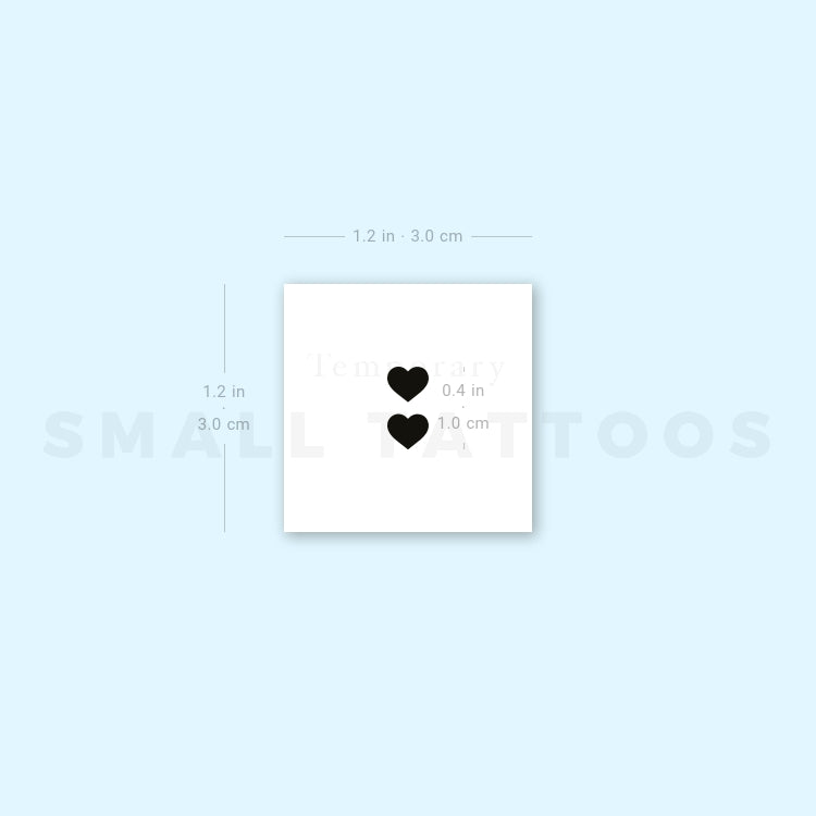 Two Little Black Hearts Temporary Tattoo (Set of 3)