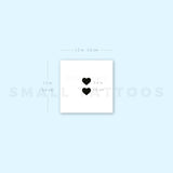 Two Little Black Hearts Temporary Tattoo (Set of 3)